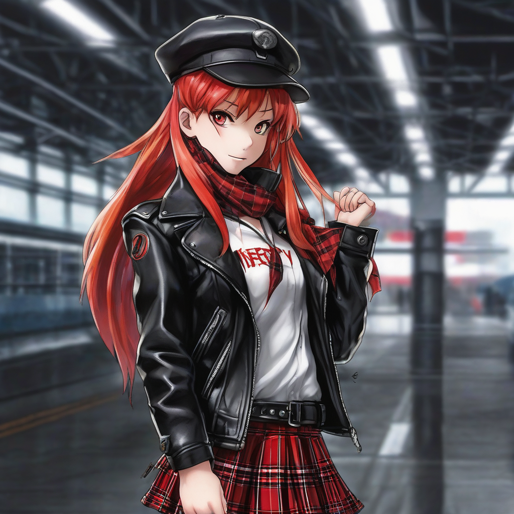 Asuka_wears_a_plaid_skirt_and_leather_jacket_4.png