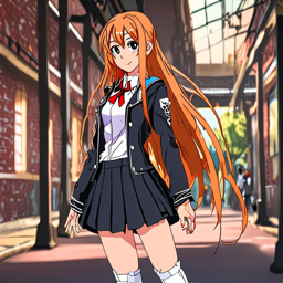 Asuna_Yuuki_wears_a_black_graphic_t-shirt_neon_green_hoodie_distressed_denim_jeans_and_Vans_sneakers_1_small.png