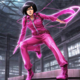 Mikasa_Ackerman_wears_a_neon_pink_jumpsuit_and_glittering_silver_boots_2_small.png