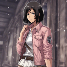 Mikasa_Ackerman_wears_a_pastel_pink_denim_jacket_and_flowy_white_skirt_with_combat_boots_2_small.png