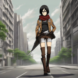 Mikasa_wears_a_black_graphic_t-shirt_jeans_and_sneakers_with_a_denim_jacket_2_small.png