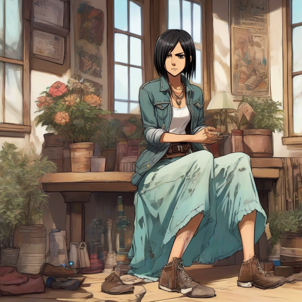 Mikasa_wears_a_boho-chic_maxi_dress_and_denim_jacket_4.png