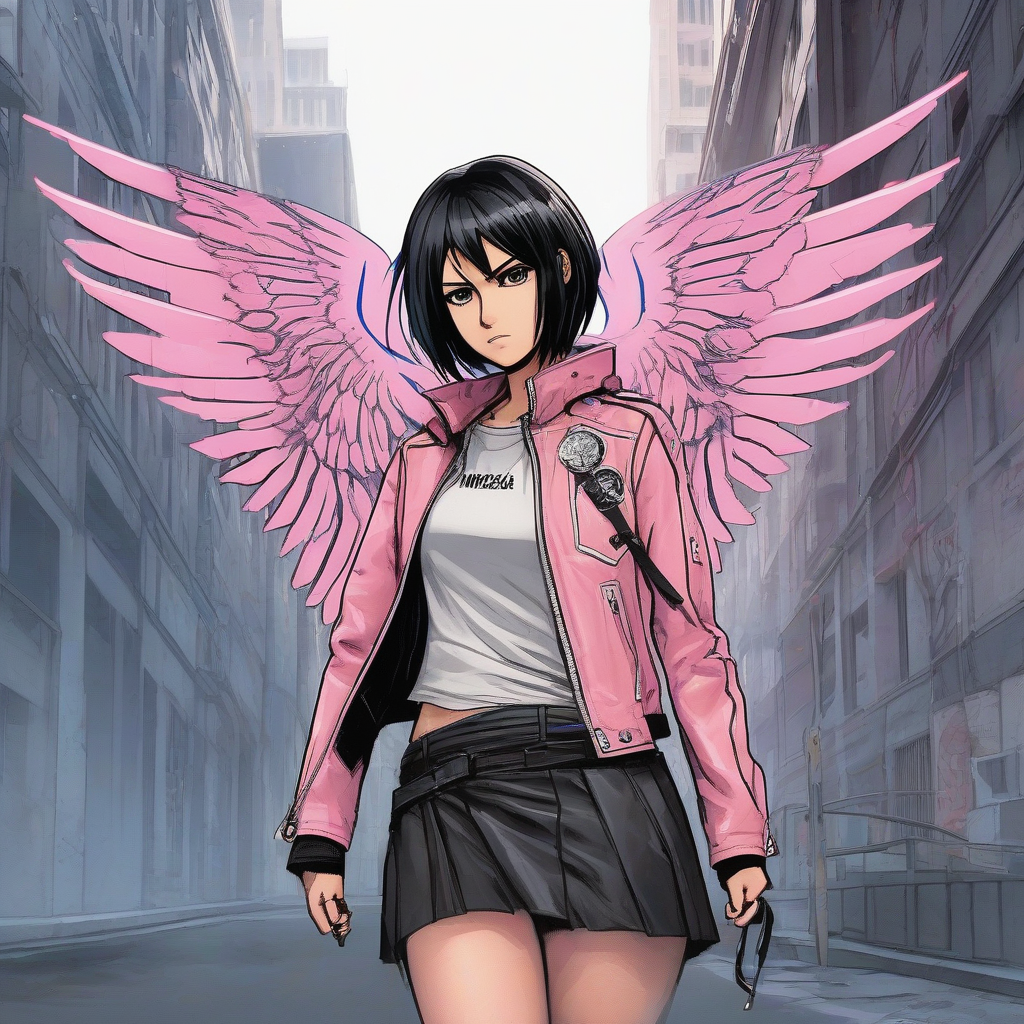 Mikasa_wears_a_pink_jacket_black_skirt_and_sneakers_4.png