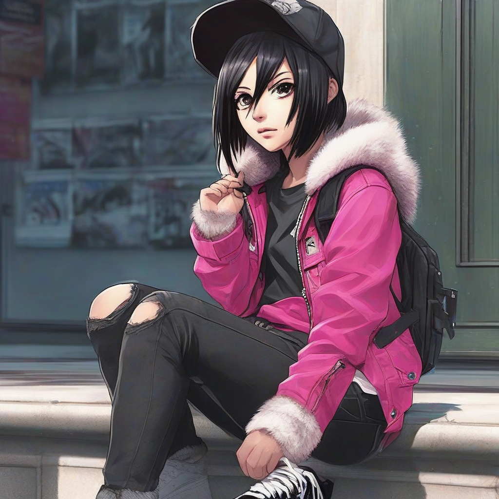 Mikasa_wears_a_trendy_streetwear_outfit_in_Harajuku_4.png