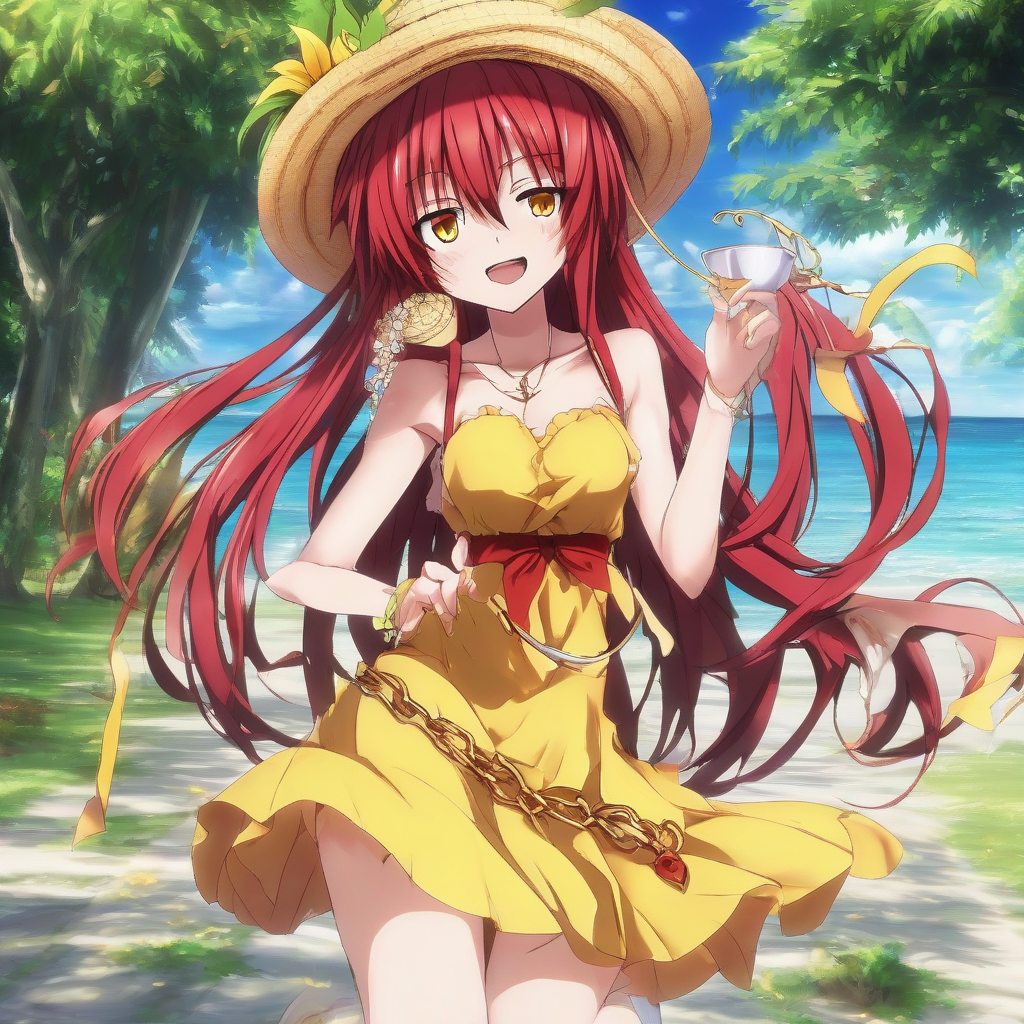 Rias_Gremory_wears_a_yellow_sundress_and_sandals_4.png