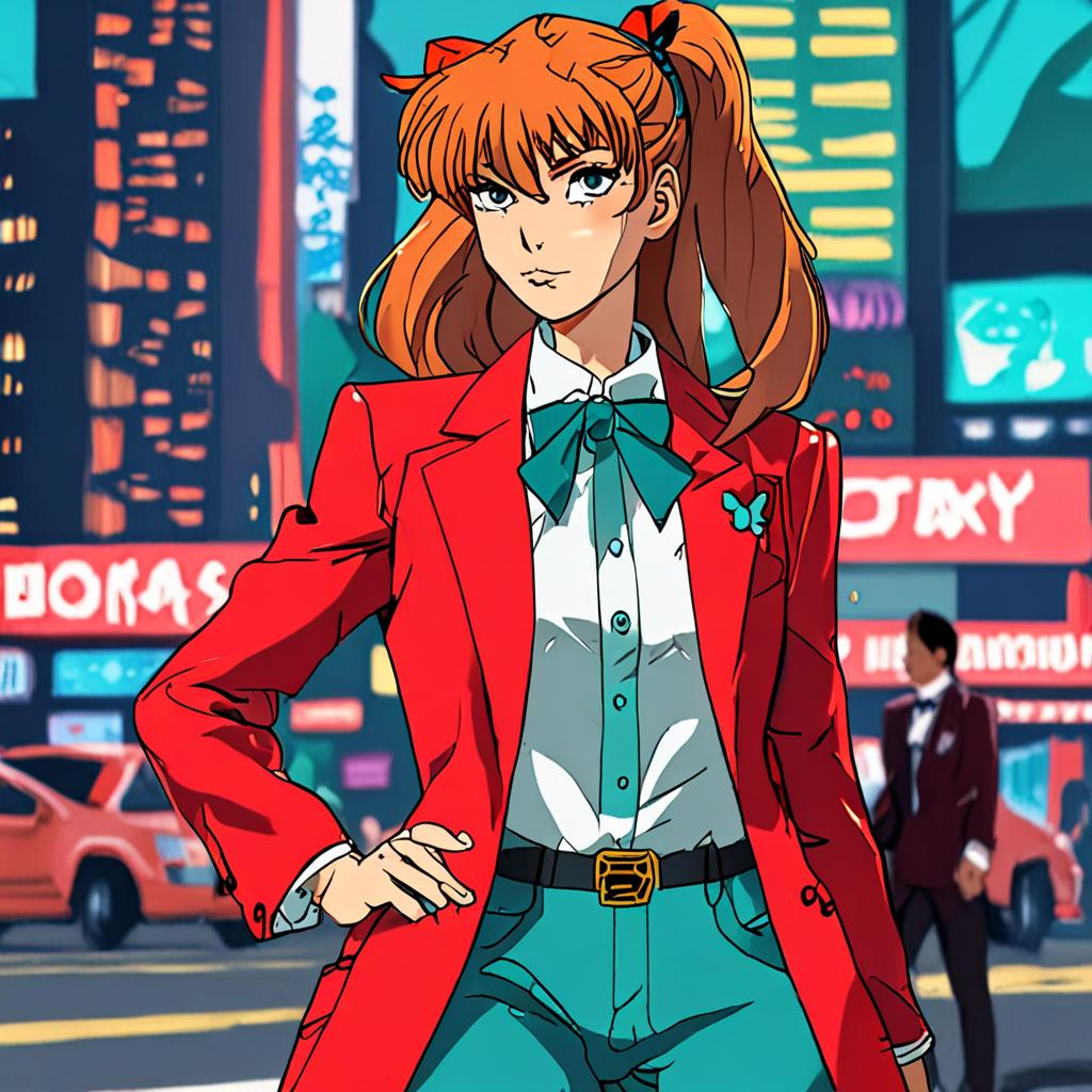 Asuka_wears_an_80s-inspired_power_suit_3.png