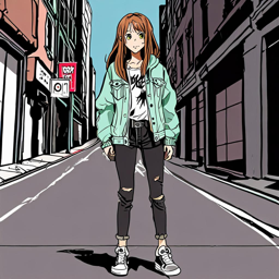 Asuna_Yuuki_wears_a_black_graphic_t-shirt_distressed_denim_jeans_and_Vans_sneakers_3_small.png