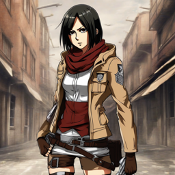 Mikasa_Ackerman_wears_a_black_and_white_striped_shirt_denim_jeans_and_a_leather_jacket_2_small.png