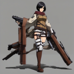 Mikasa_Ackerman_wears_a_black_dress_with_a_plaid_pattern_and_bold_pink_sneakers_2_small.png