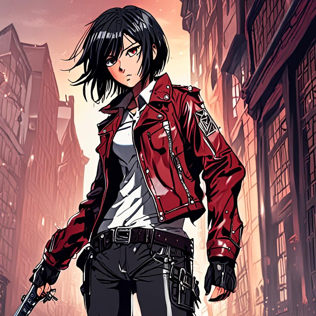 Mikasa_Ackerman_wears_a_leather_biker_jacket_and_plaid_skirt_3.png