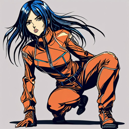 Mikasa_Ackerman_wears_an_electric_blue_jumpsuit_and_stiletto_ankle_boots_3_small.png