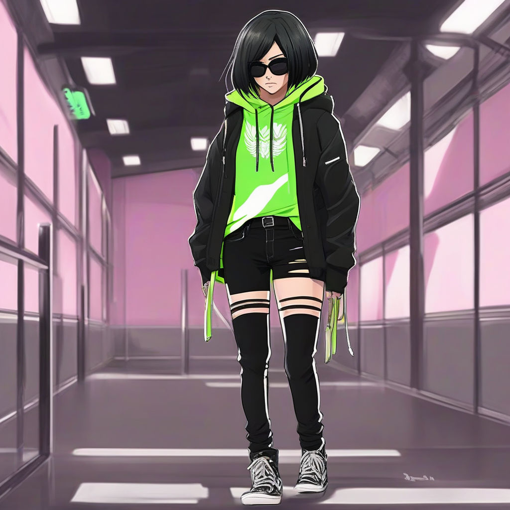 Mikasa_wears_a_black_hoodie_denim_jeans_and_Vans_sneakers_4.png