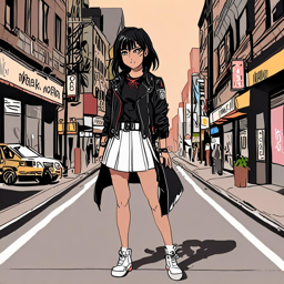 Mikasa_wears_a_black_leather_jacket_white_skirt_and_sneakers_in_Harajuku_1_small.png