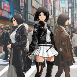 Mikasa_wears_a_black_leather_jacket_white_skirt_and_sneakers_in_Harajuku_2_small.png