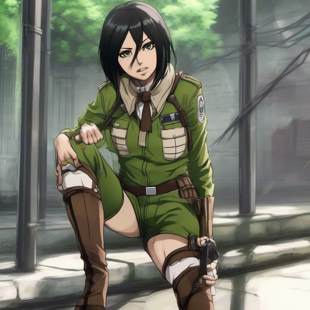 Mikasa_wears_a_neon_green_jumpsuit_and_sneakers_2.png