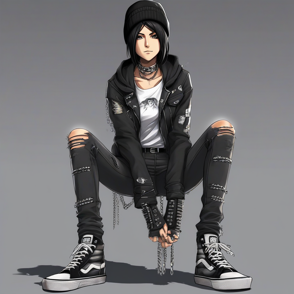 Mikasa_wears_black_and_white_streetwear_outfit_4.png