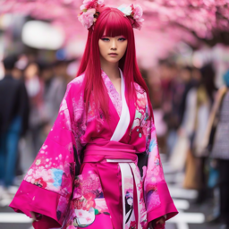 Rias_wears_a_pink_kimono_denim_shorts_and_Vans_sneakers_2_small.png
