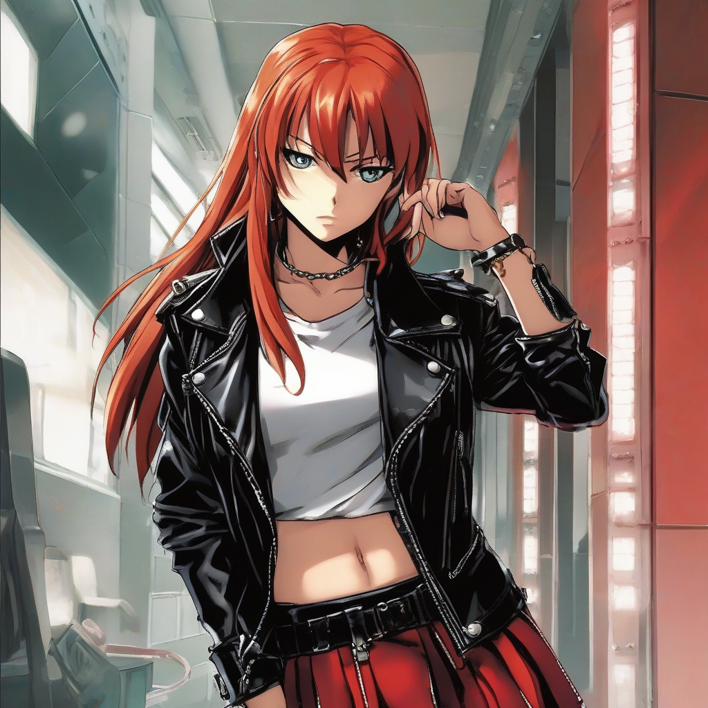 Asuka_wears_a_black_leather_jacket_and_red_pleated_skirt_4.png