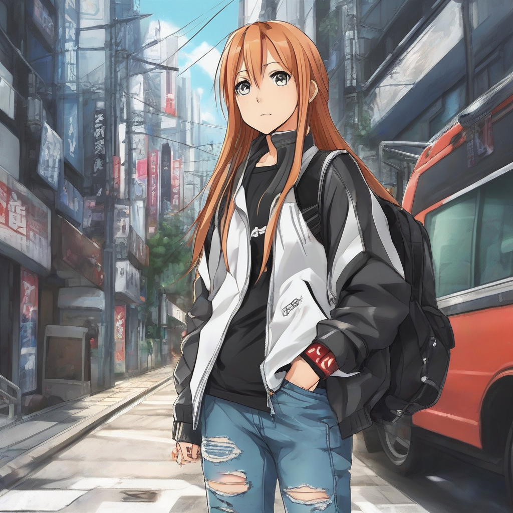 Asuna_wears_a_black_tee_distressed_jeans_and_sneakers_4.png