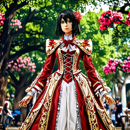 Mikasa_Ackerman_wears_a_Rococo-inspired_pink_and_gold_gown_1_small.png