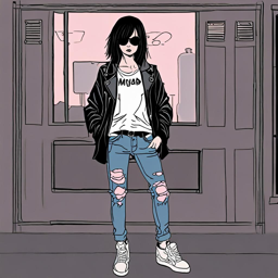 Mikasa_wears_a_black_and_white_graphic_tee_distressed_denim_jeans_and_a_leather_jacket_3_small.png